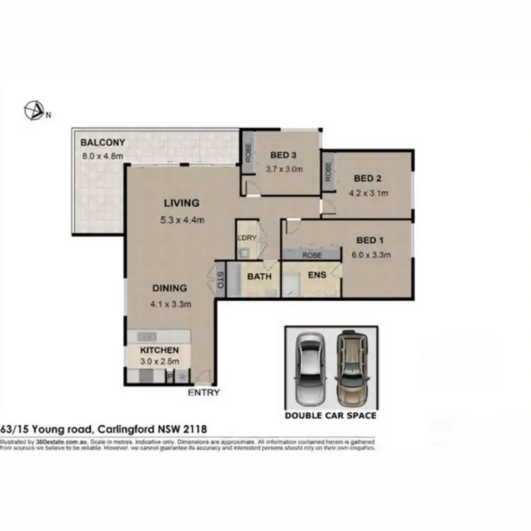 Floorplan of Homely apartment listing, 63/15 Young Road, Carlingford NSW 2118