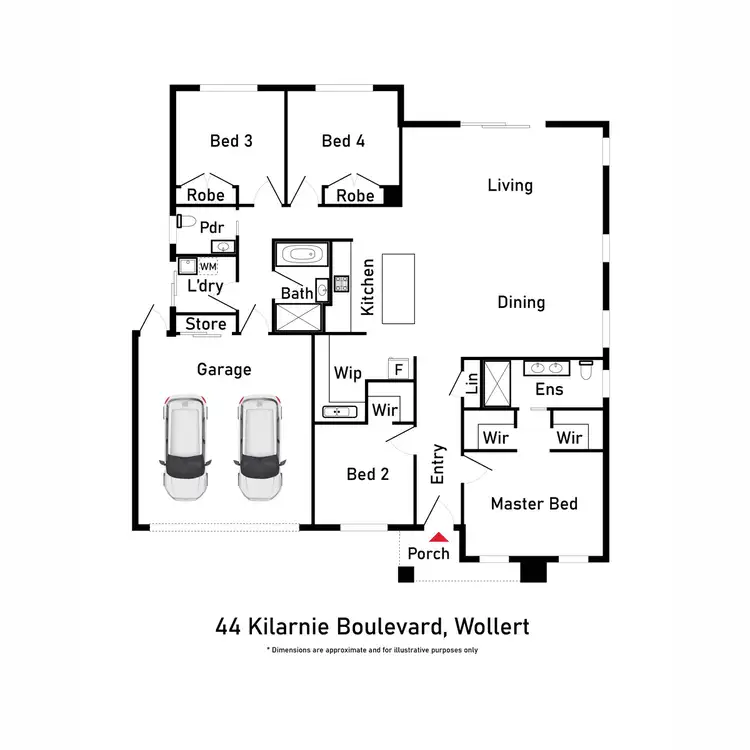 Floorplan of Homely house listing, 44 Kilarnie Boulevard, Wollert VIC 3750