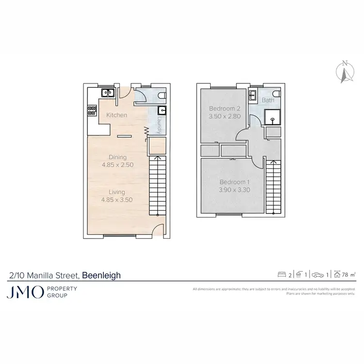 Floorplan of Homely townhouse listing, 2/10 Manila Street, Beenleigh QLD 4207