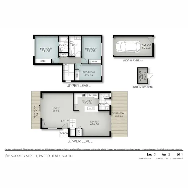 Floorplan of Homely semi-detached listing, 1/46 Soorley Street, Tweed Heads South NSW 2486