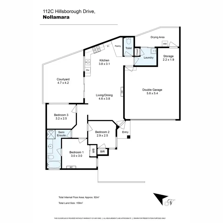 Floorplan of Homely villa listing, 112C Hillsborough Drive, Nollamara WA 6061