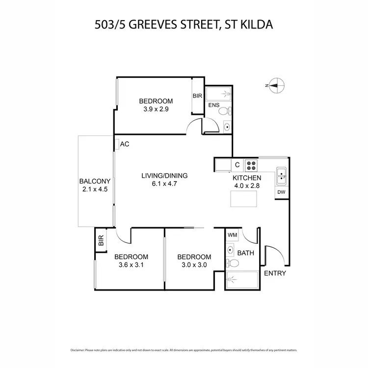 Floorplan of Homely apartment listing, 503E/5 Greeves Street, St Kilda VIC 3182