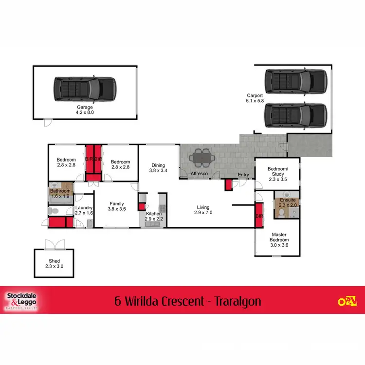 Floorplan of Homely house listing, 6 Wirilda Crescent, Traralgon VIC 3844