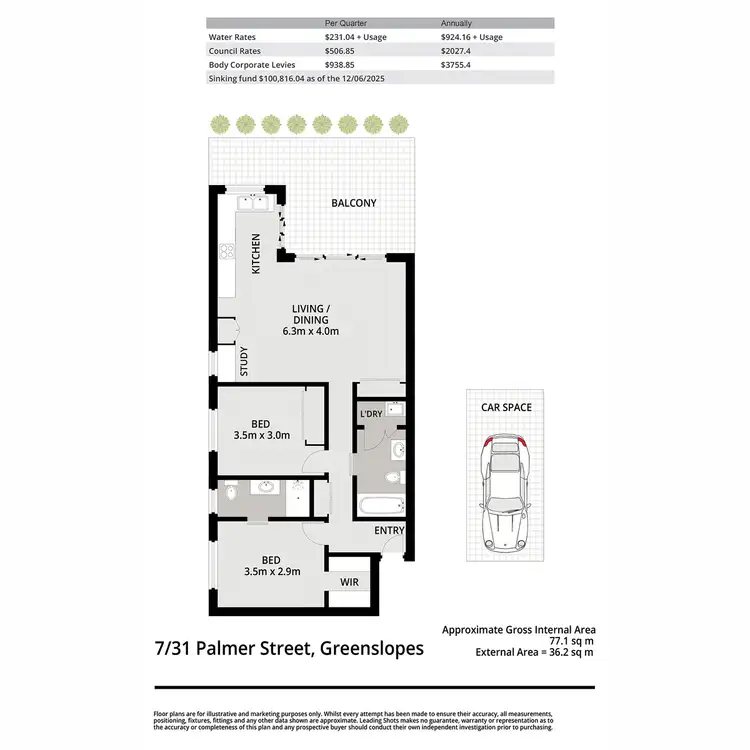 Floorplan of Homely unit listing, 7/31 Palmer Street, Greenslopes QLD 4120