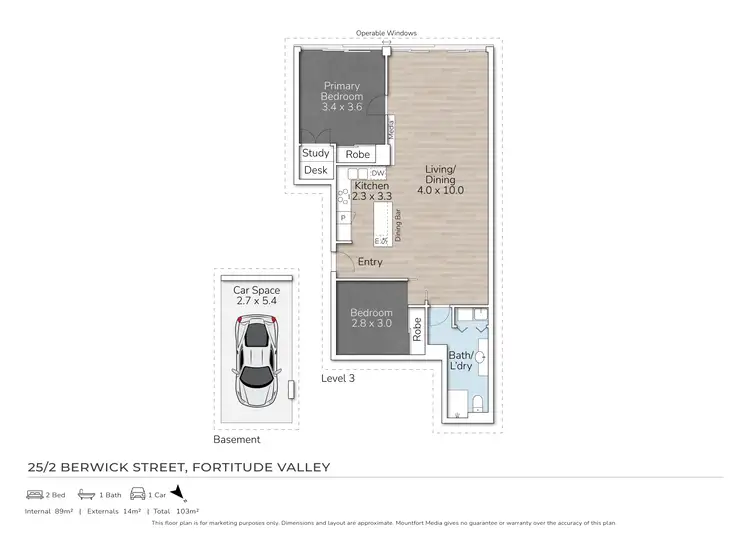 Floorplan of Homely apartment listing, 25/2 Berwick Street, Fortitude Valley QLD 4006
