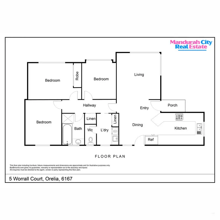 Floorplan of Homely house listing, 5 Worrall Court, Orelia WA 6167