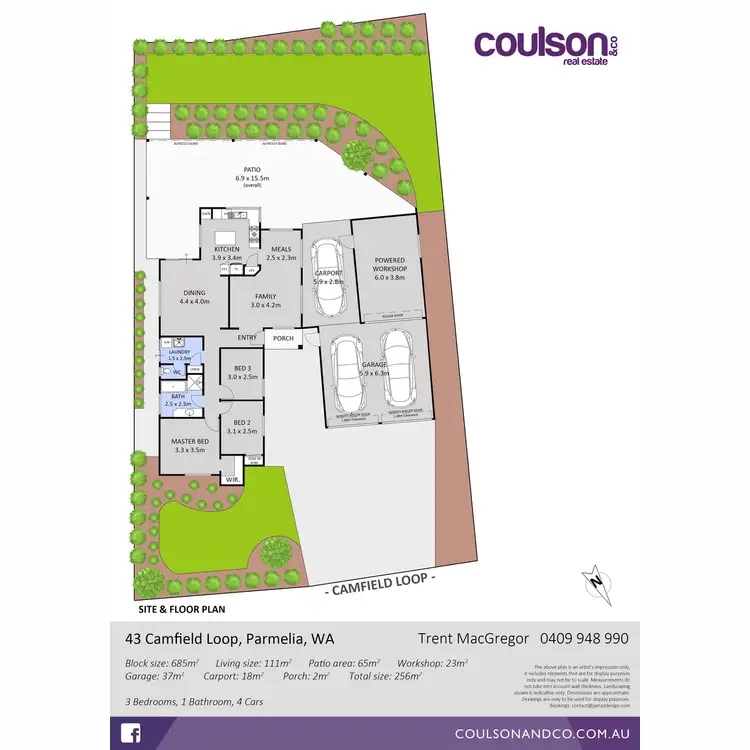 Floorplan of Homely house listing, 43 Camfield Loop, Parmelia WA 6167