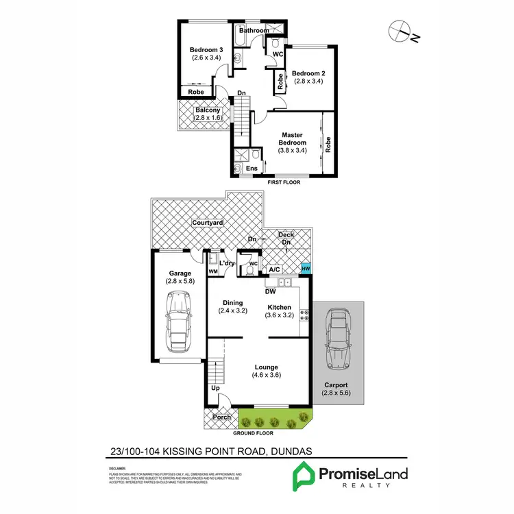 Floorplan of Homely townhouse listing, 23/100 Kissing Point Road, Dundas NSW 2117