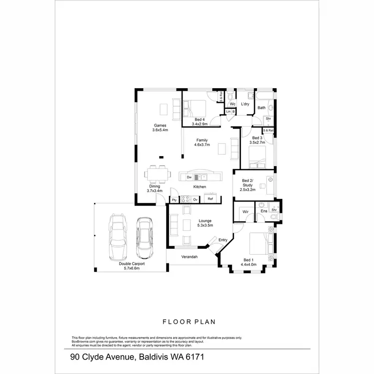 Floorplan of Homely house listing, 90 Clyde Avenue, Baldivis WA 6171