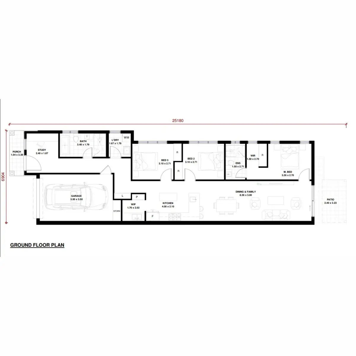 Floorplan of Homely semi-detached listing, 106B/5 Harper Street, Lochinvar NSW 2321