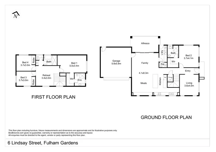 Floorplan of Homely house listing, 6 Lindsay Street, Fulham Gardens SA 5024