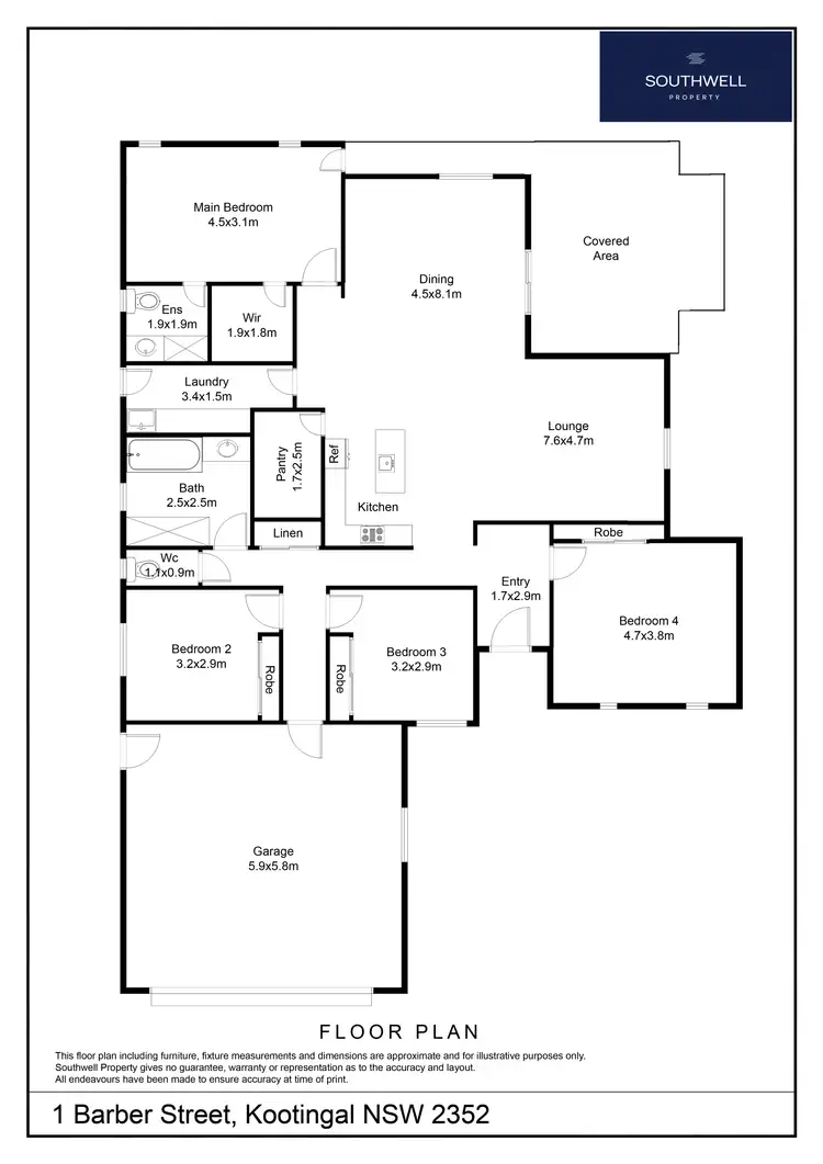 Floorplan of Homely house listing, 1 Barber Street, Kootingal NSW 2352