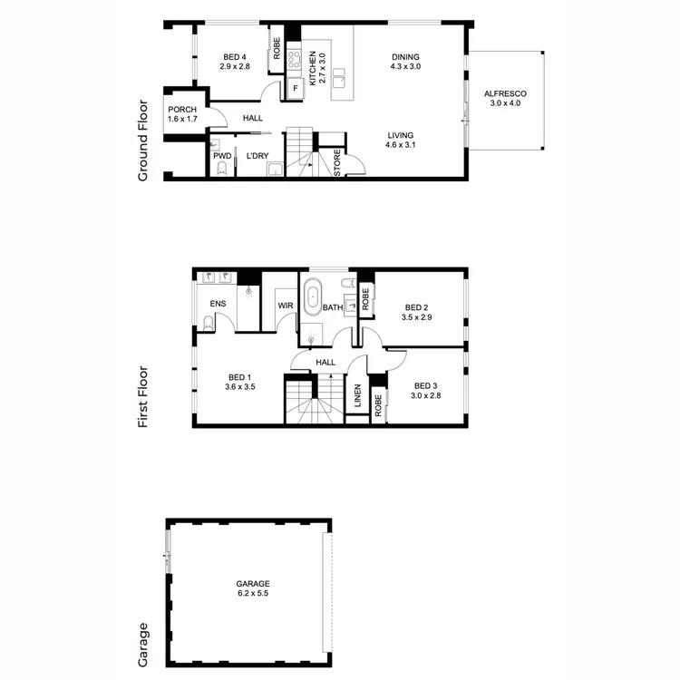 Floorplan of Homely terrace listing, 6 Canchim Lane, Oran Park NSW 2570