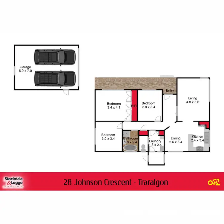Floorplan of Homely house listing, 28 Johnson Crescent, Traralgon VIC 3844