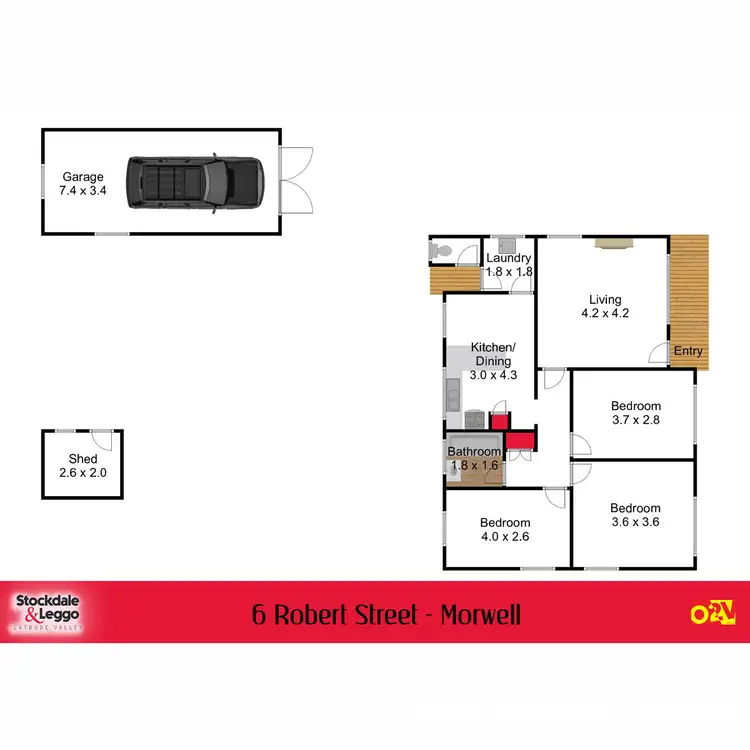 Floorplan of Homely house listing, 6 Robert Street, Morwell VIC 3840