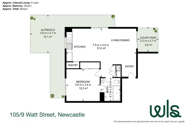 Floorplan of Homely apartment listing, 105/9 Watt Street, Newcastle NSW 2300
