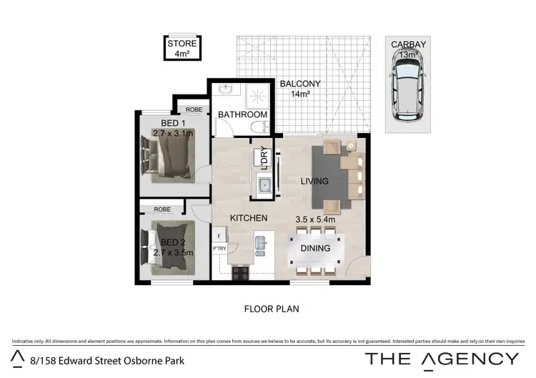 Floorplan of Homely apartment listing, 8/158 Edward Street, Osborne Park WA 6017