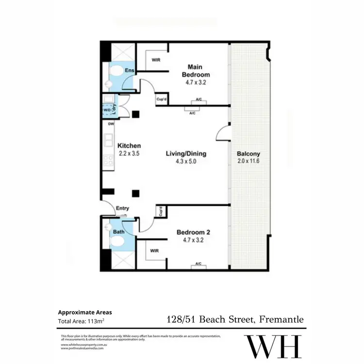 Floorplan of Homely apartment listing, 128/51 Beach Street, Fremantle WA 6160