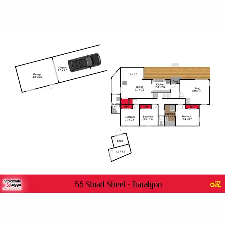 Floorplan of Homely house listing, 55 Stuart Street, Traralgon VIC 3844