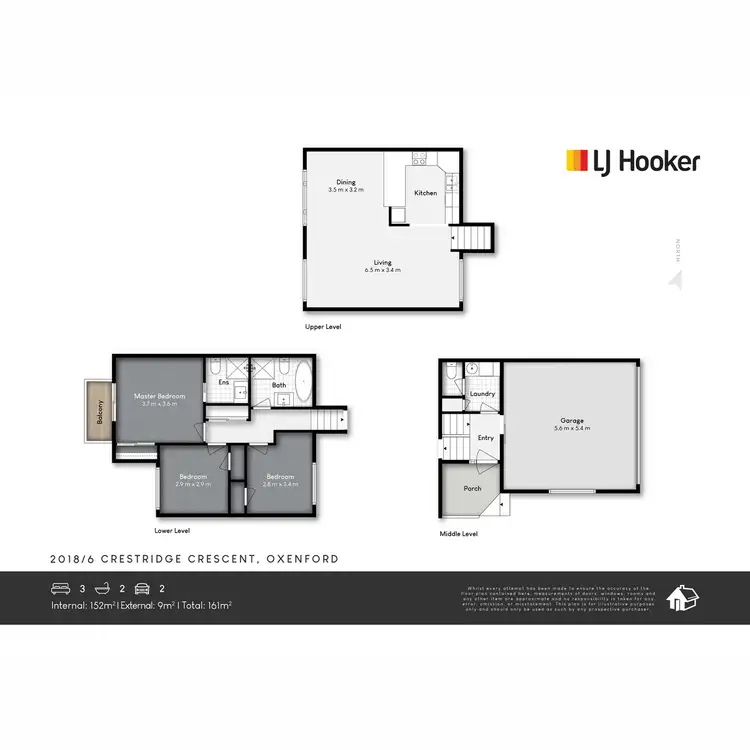 Floorplan of Homely townhouse listing, 2018/6 Crestridge Crescent, Oxenford QLD 4210