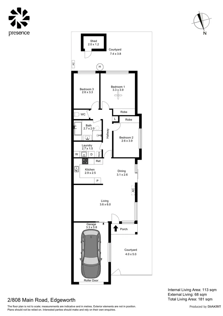 Floorplan of Homely unit listing, 2/808 Main Road, Edgeworth NSW 2285
