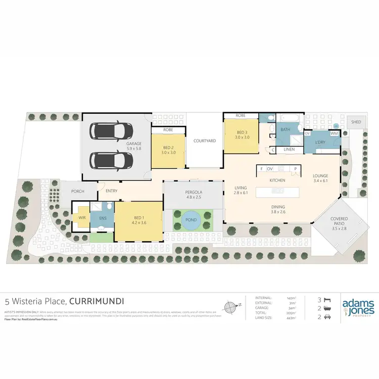 Floorplan of Homely house listing, 5 Wisteria Place, Currimundi QLD 4551