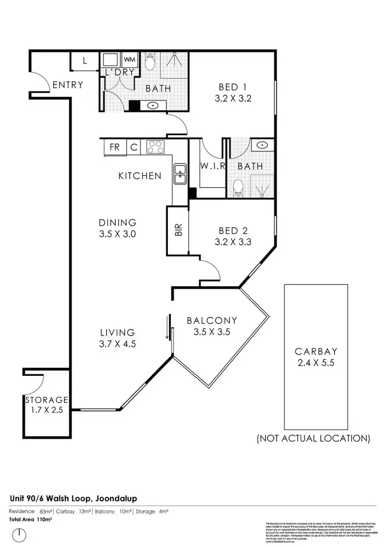 Floorplan of Homely apartment listing, 90/6 Walsh Loop, Joondalup WA 6027