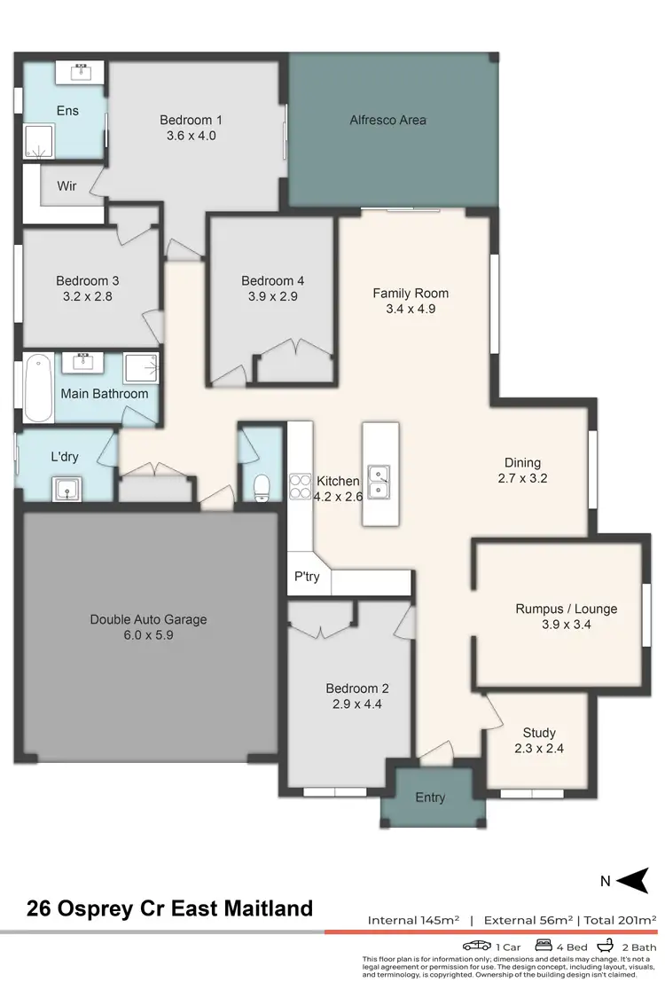 Floorplan of Homely house listing, 26 Osprey Crescent, East Maitland NSW 2323