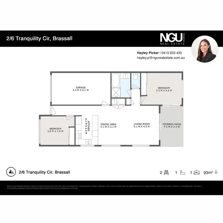 Floorplan of Homely semi-detached listing, 2/6 Tranquillity Circle, Brassall QLD 4305