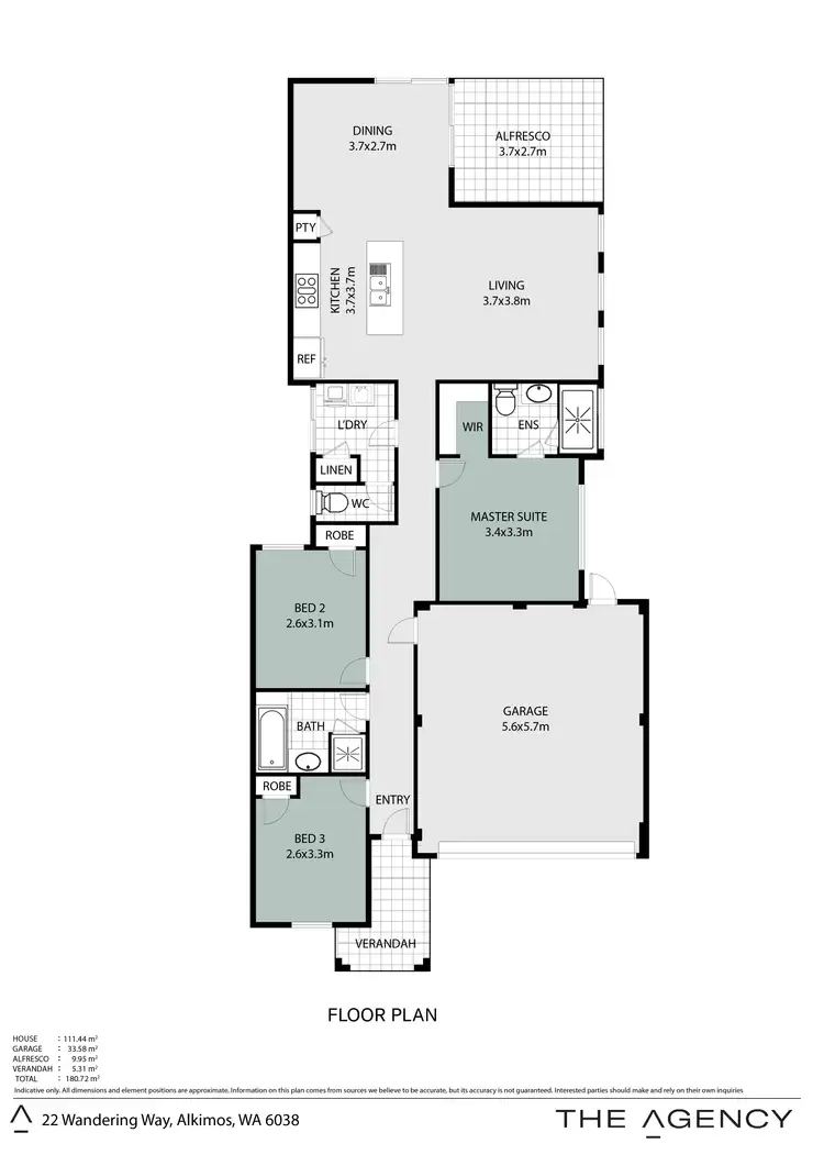 Floorplan of Homely house listing, 22 Wandering Way, Alkimos WA 6038