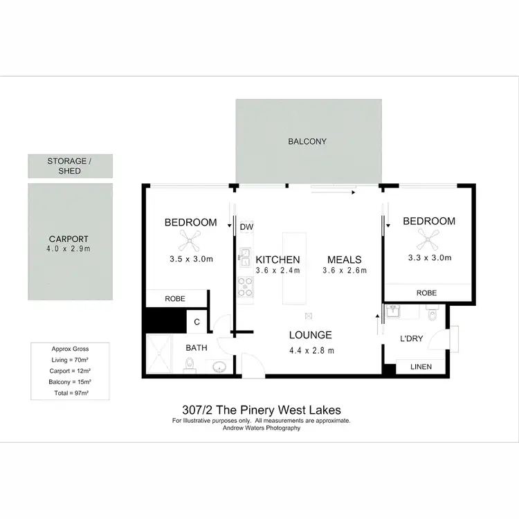 Floorplan of Homely apartment listing, 307/2 The Pinery, West Lakes SA 5021
