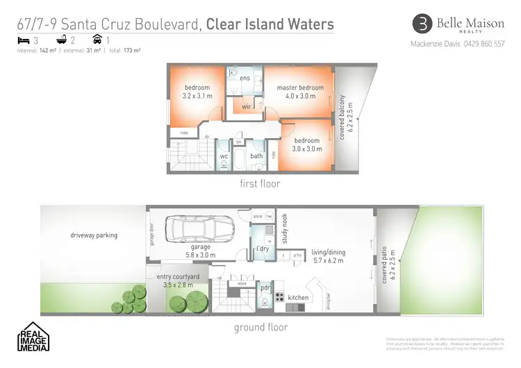Floorplan of Homely townhouse listing, 67/7-9 Santa Cruz Boulevard, Clear Island Waters QLD 4226