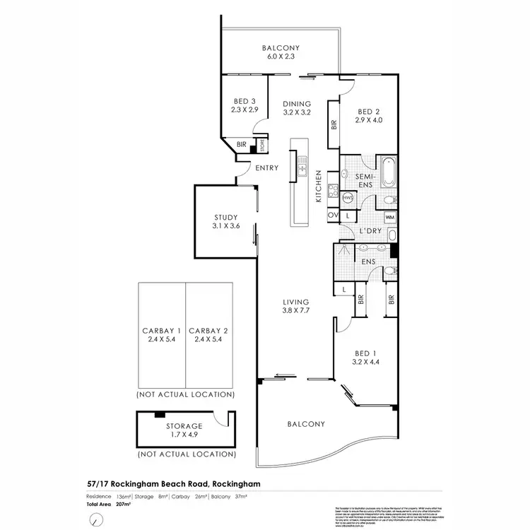 Floorplan of Homely apartment listing, 57/17 Rockingham Beach Road, Rockingham WA 6168