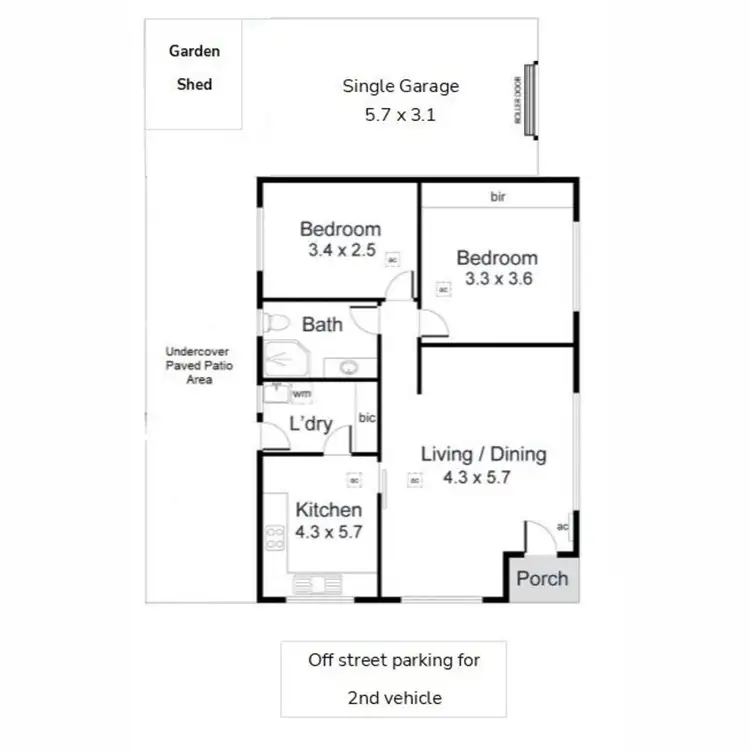 Floorplan of Homely unit listing, 1/81 Spring Street, Queenstown SA 5014