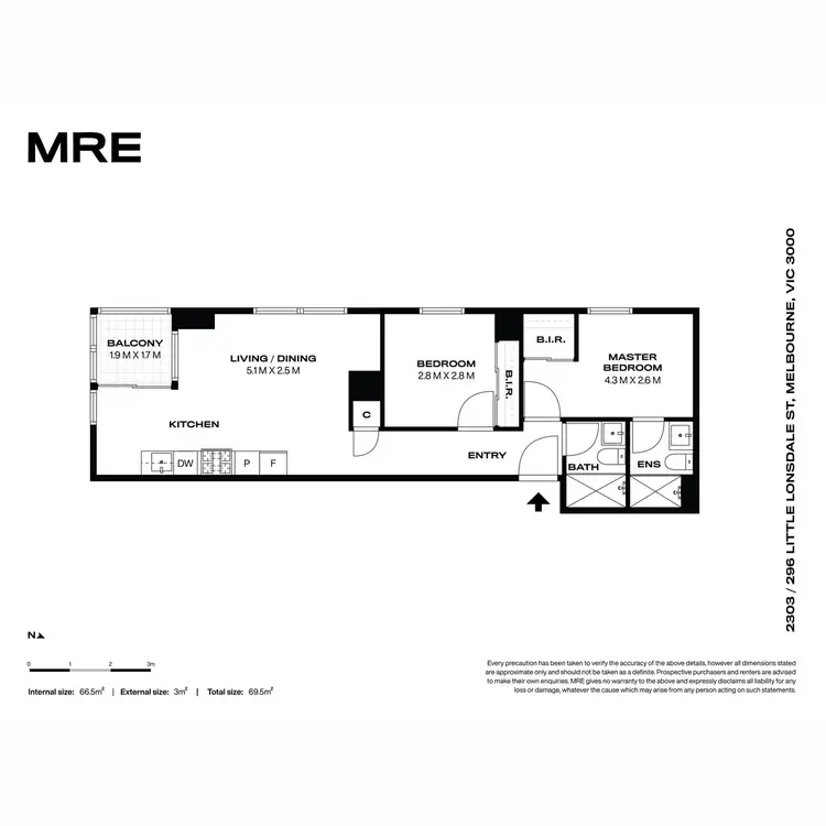Floorplan of Homely apartment listing, 2303/296 Little Lonsdale Street, Melbourne VIC 3000