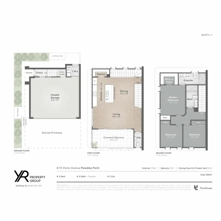 Floorplan of Homely townhouse listing, 14 Victor Avenue, Paradise Point QLD 4216