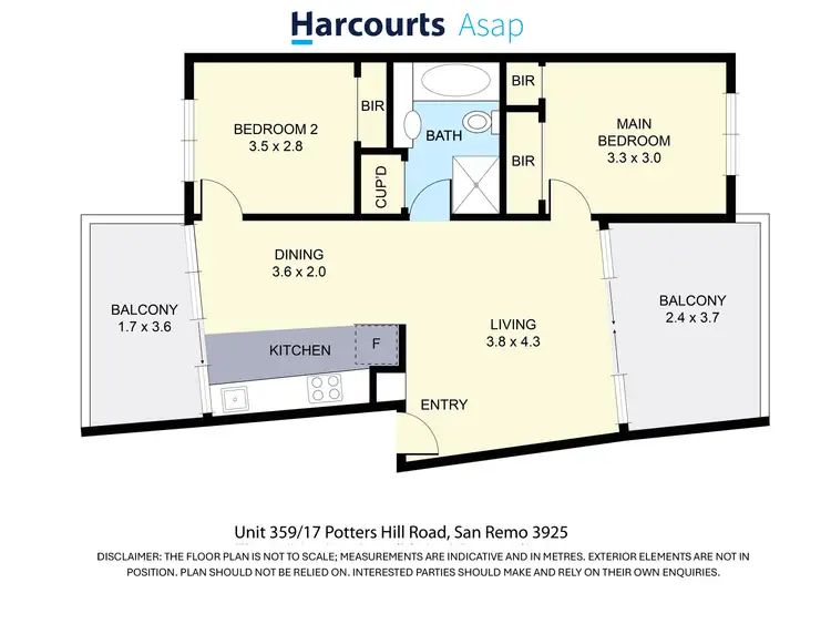 Floorplan of Homely apartment listing, 359/17 Potters Hill Road, San Remo VIC 3925