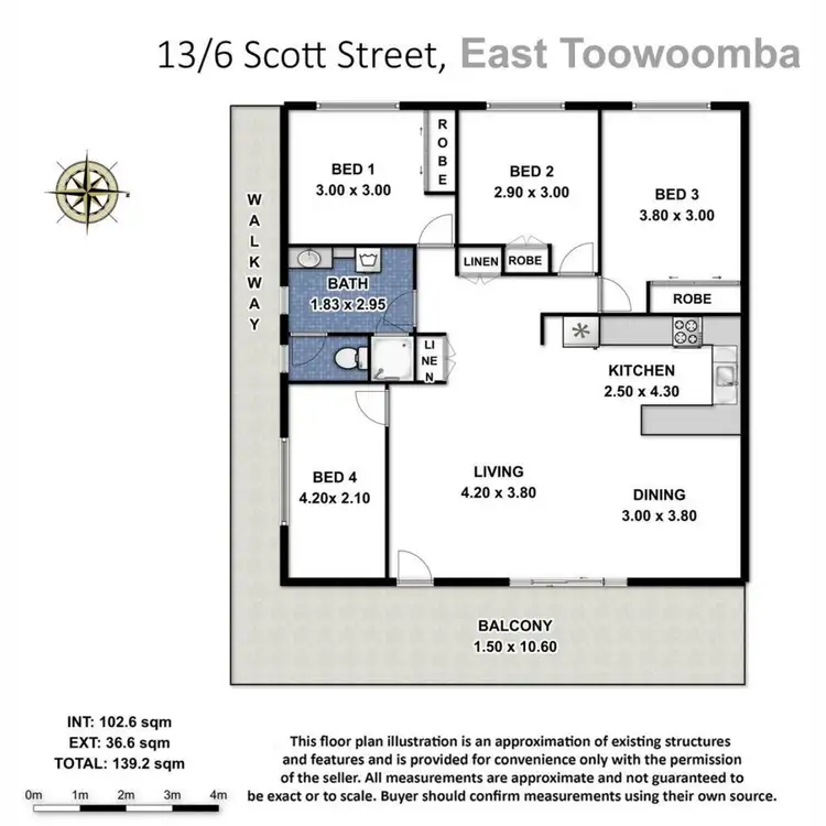 Floorplan of Homely unit listing, 13/6 Scott Street, East Toowoomba QLD 4350