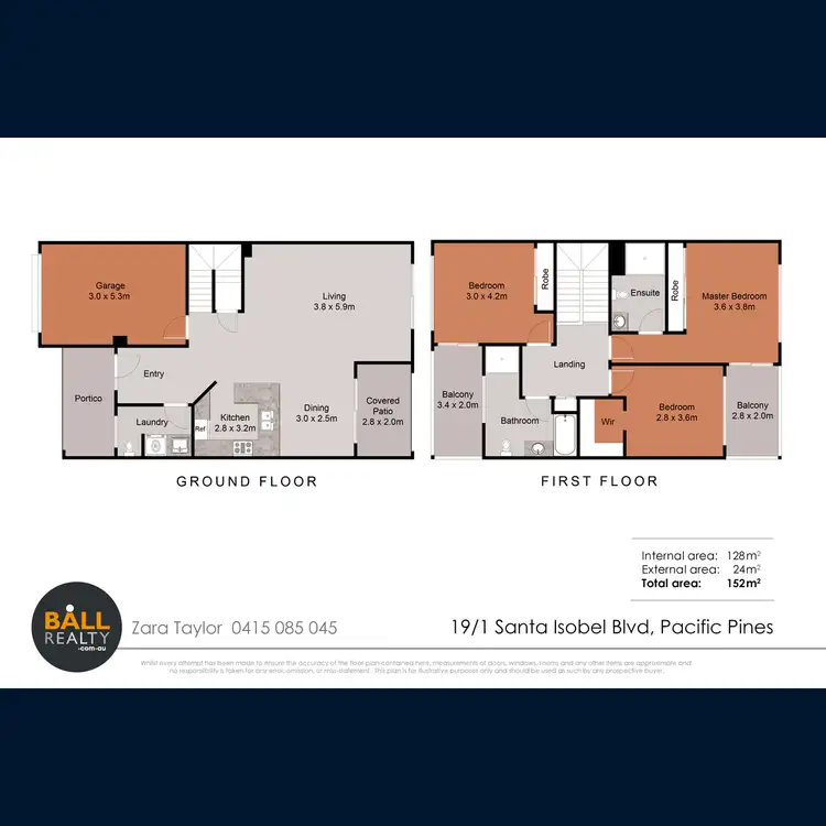 Floorplan of Homely townhouse listing, 19/1 Santa Isobel Boulevard, Pacific Pines QLD 4211