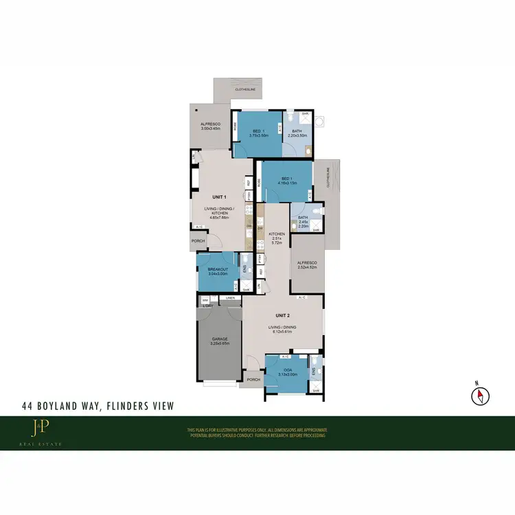 Floorplan of Homely semi-detached listing, 44 Boyland Way, Flinders View QLD 4305