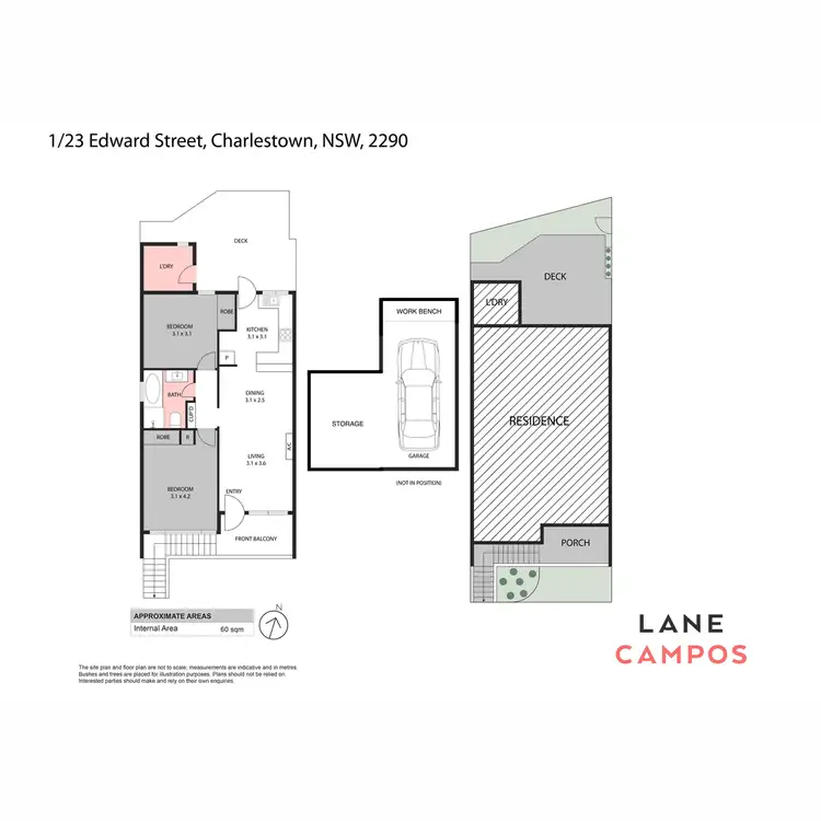 Floorplan of Homely townhouse listing, 1/23 Edward Street, Charlestown NSW 2290
