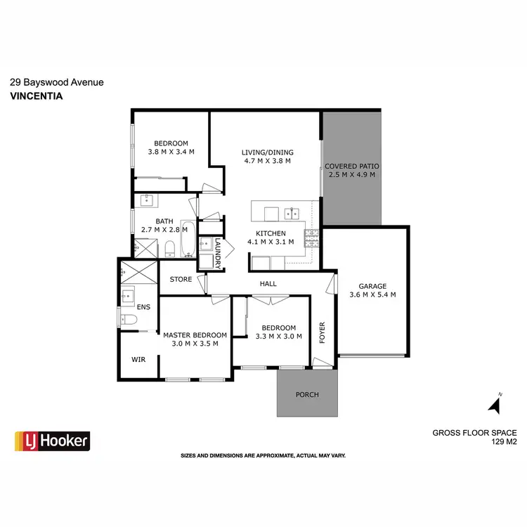 Floorplan of Homely semi-detached listing, 29 Bayswood Avenue, Vincentia NSW 2540