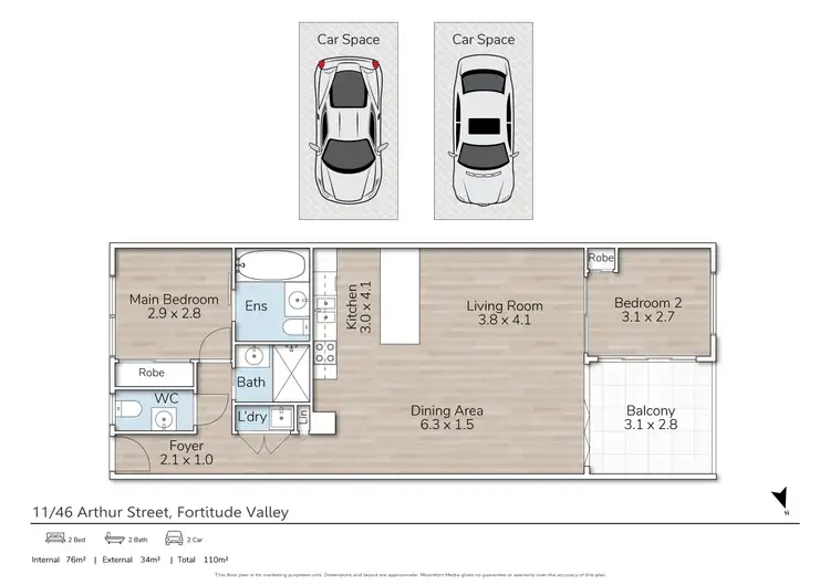 Floorplan of Homely apartment listing, 11/46 Arthur Street, Fortitude Valley QLD 4006