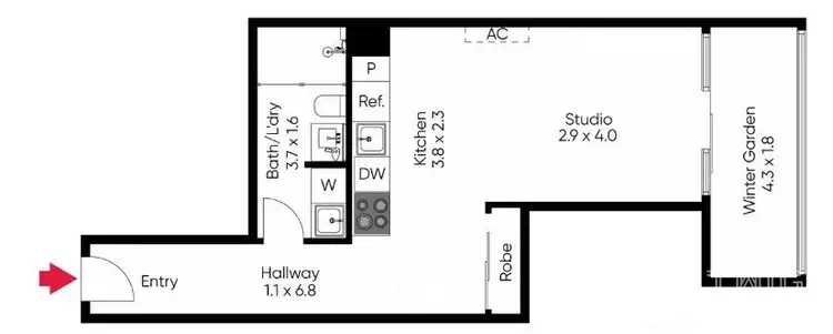 Floorplan of Homely apartment listing, 418/8 Garfield Street, Richmond VIC 3121