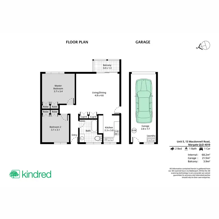 Floorplan of Homely unit listing, 5/13 MacDonnell Road, Margate QLD 4019
