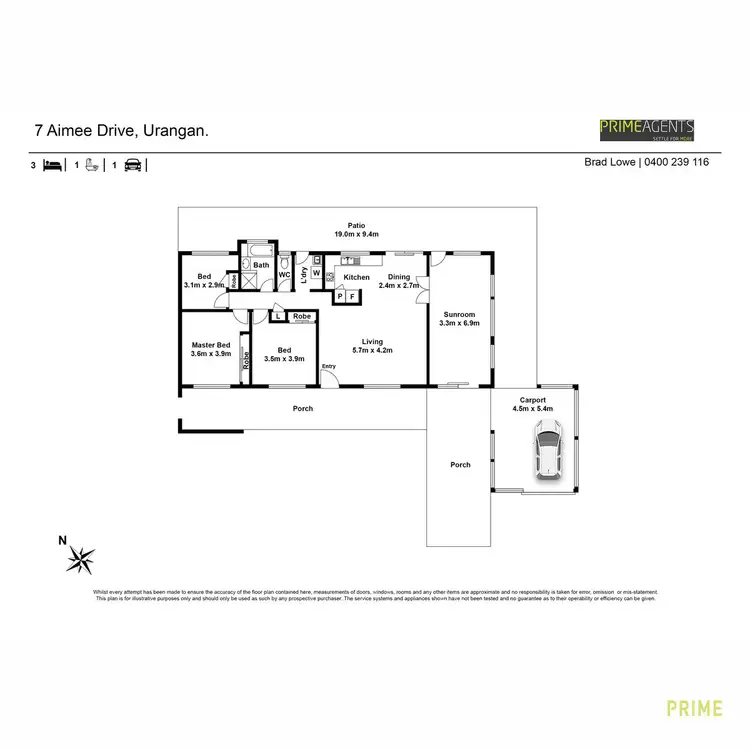 Floorplan of Homely house listing, 7 Aimee Drive, Urangan QLD 4655