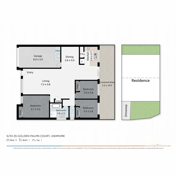 Floorplan of Homely townhouse listing, 5/33-35 Golden Palms Court, Ashmore QLD 4214