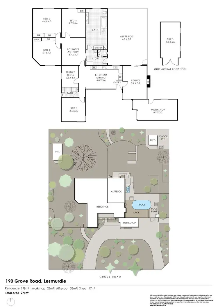 Floorplan of Homely house listing, 190 Grove Road, Lesmurdie WA 6076