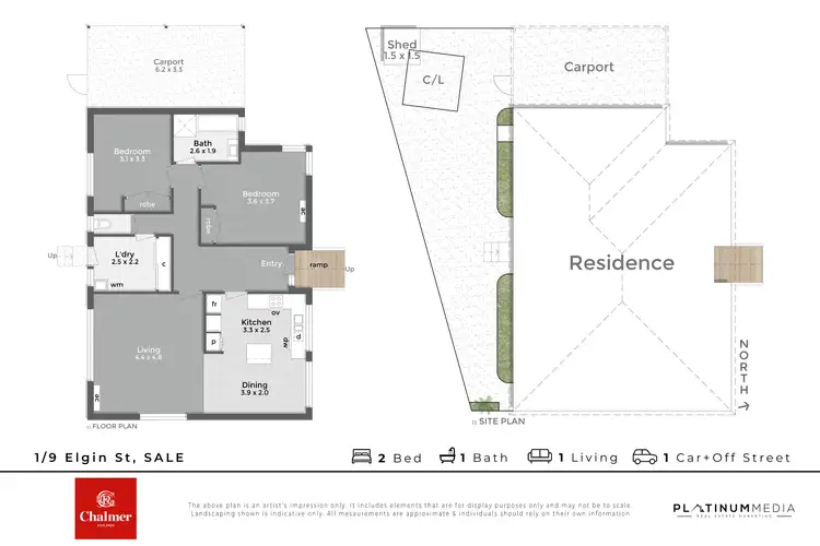 Floorplan of Homely unit listing, 1/9 Elgin Street, Sale VIC 3850