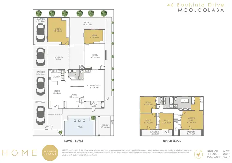 Floorplan of Homely house listing, 46 Bauhinia Drive, Mooloolaba QLD 4557